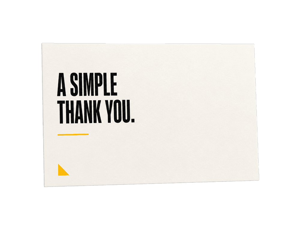 A simple thank-you postcard
